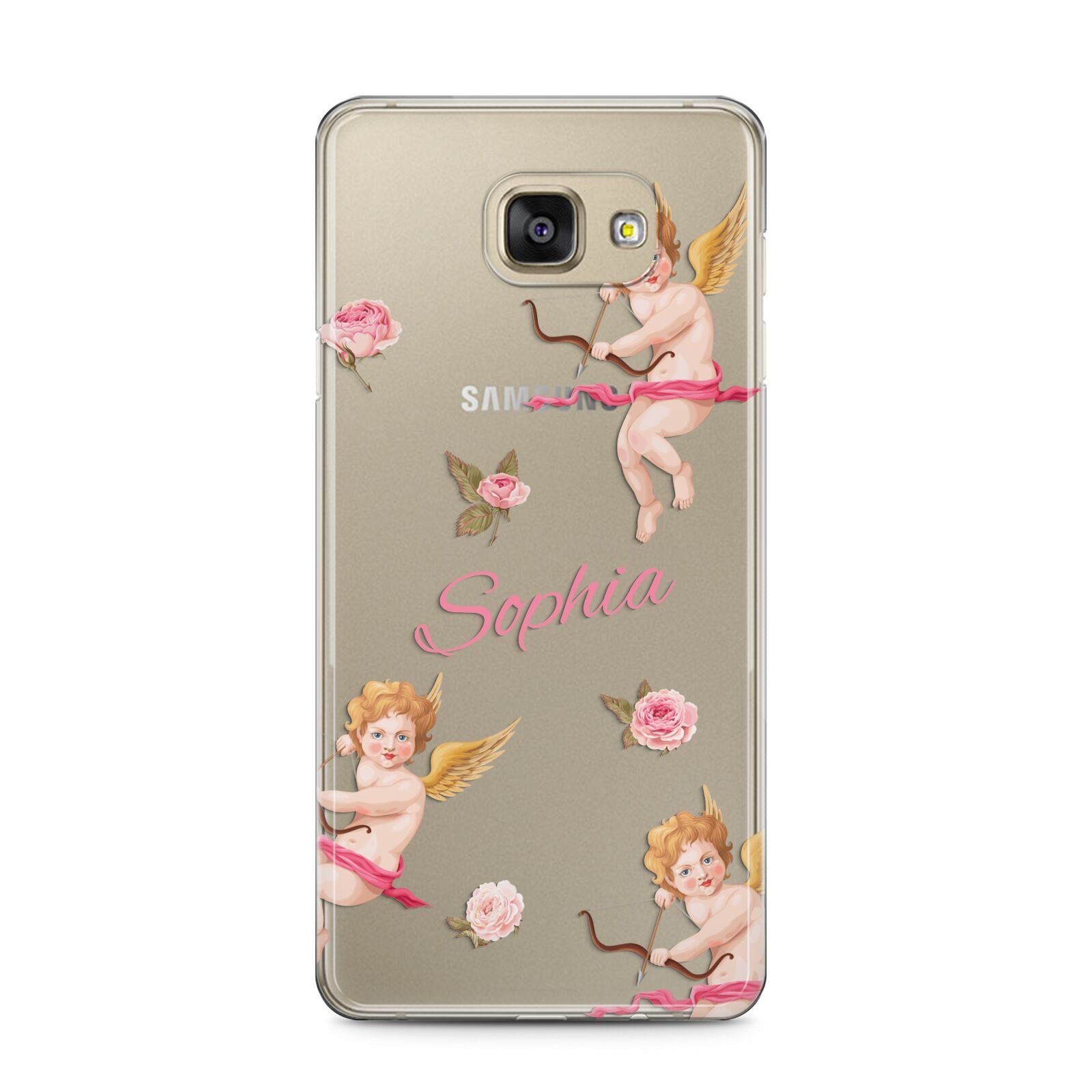 Personalised Cherub Samsung Galaxy A5 2016 Case on gold phone