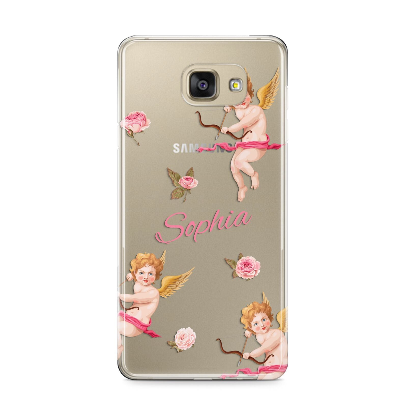 Personalised Cherub Samsung Galaxy A9 2016 Case on gold phone