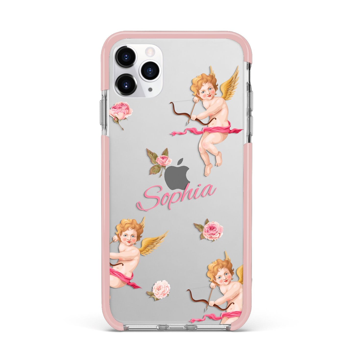 Personalised Cherub iPhone 11 Pro Max Impact Pink Edge Case