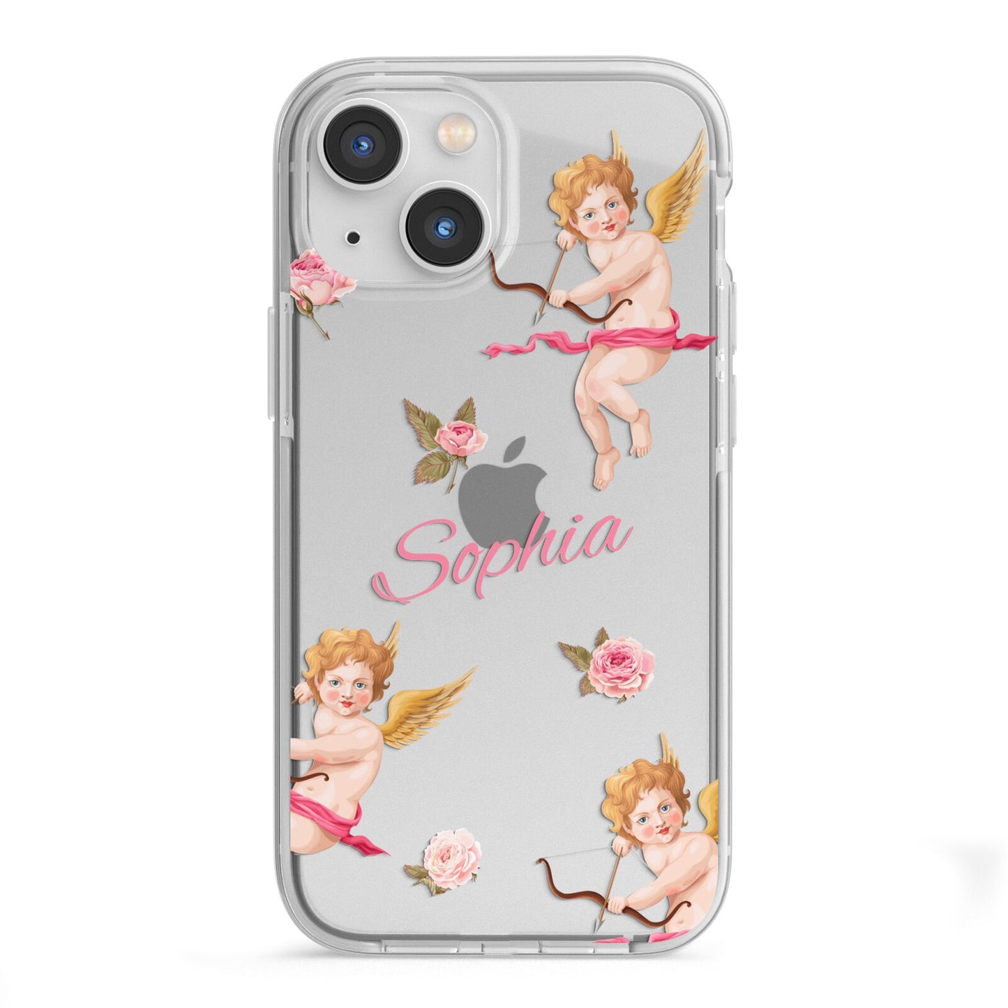 Personalised Cherub iPhone 13 Mini TPU Impact Case with White Edges