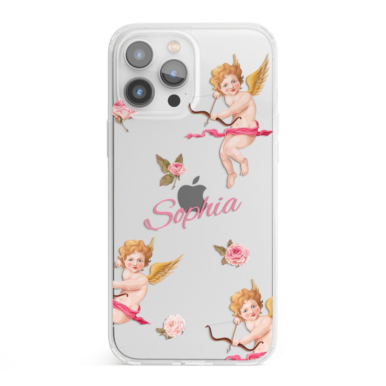 Personalised Cherub iPhone 13 Pro Max Clear Bumper Case