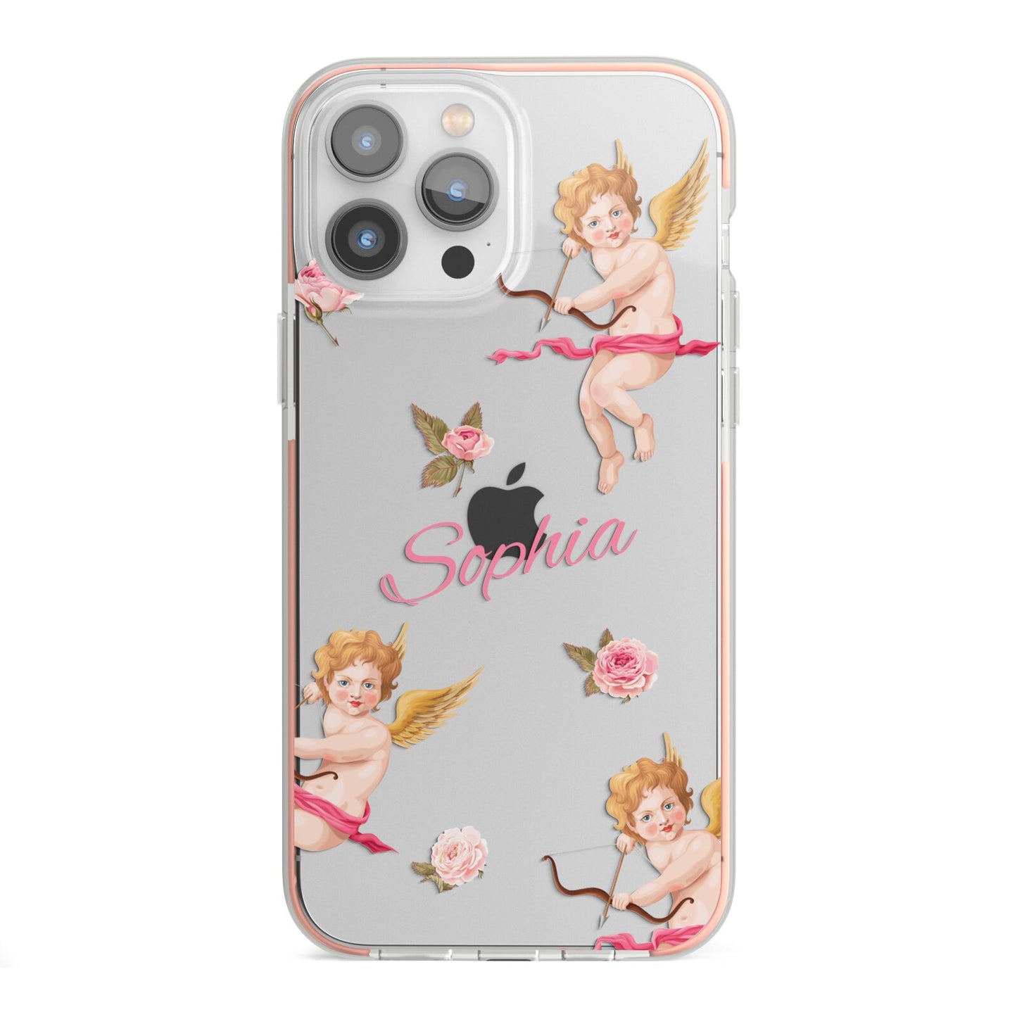 Personalised Cherub iPhone 13 Pro Max TPU Impact Case with Pink Edges