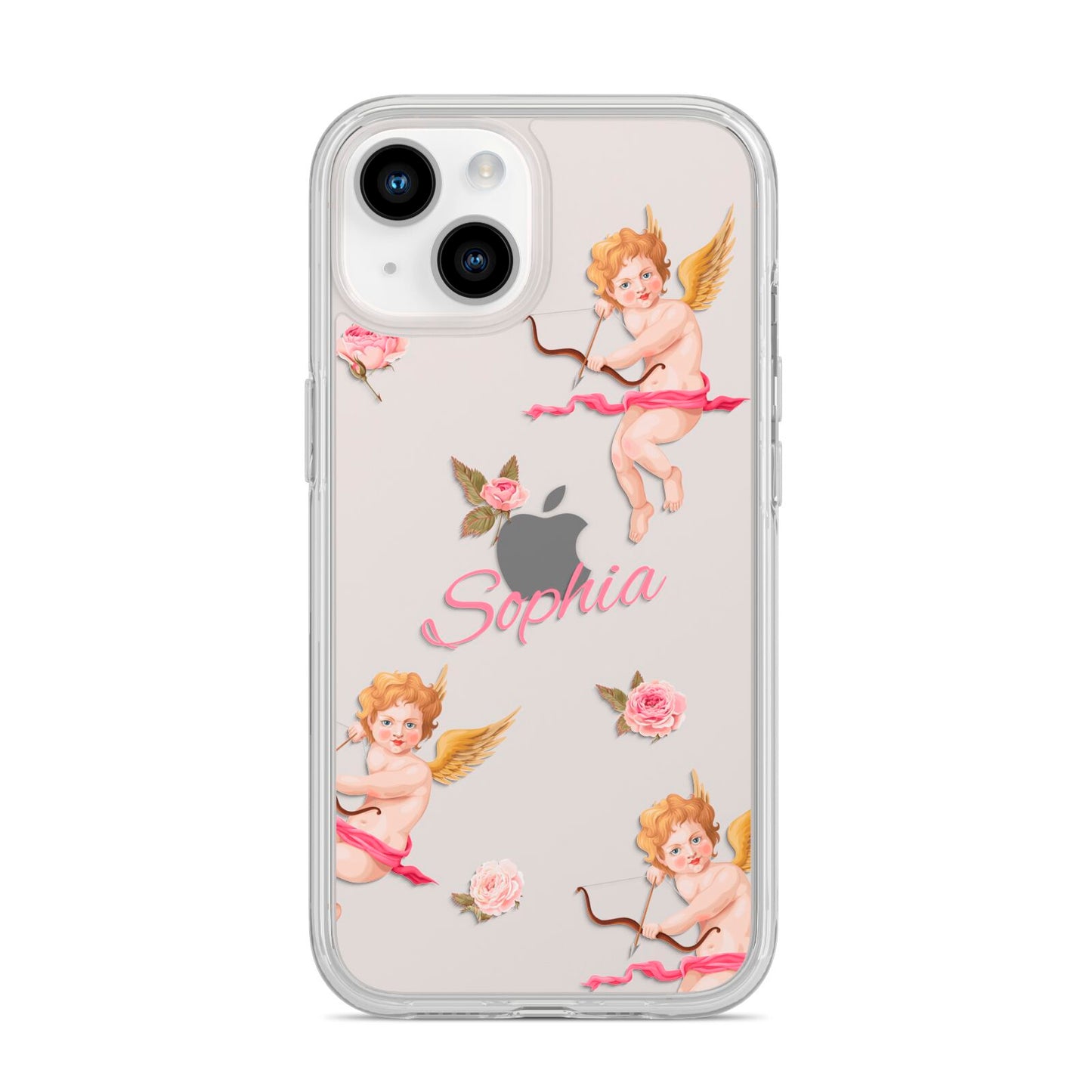 Personalised Cherub iPhone 14 Clear Tough Case Starlight