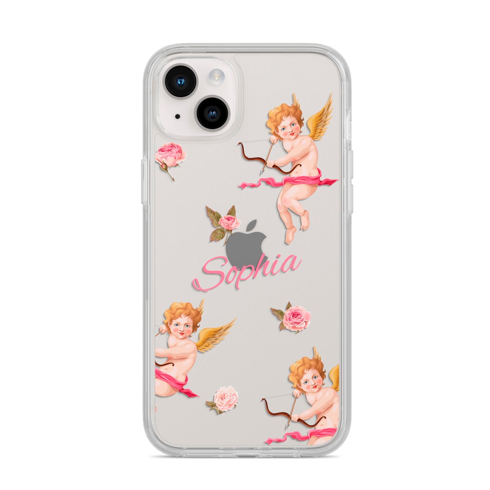 Personalised Cherub iPhone 14 Plus Clear Tough Case Starlight