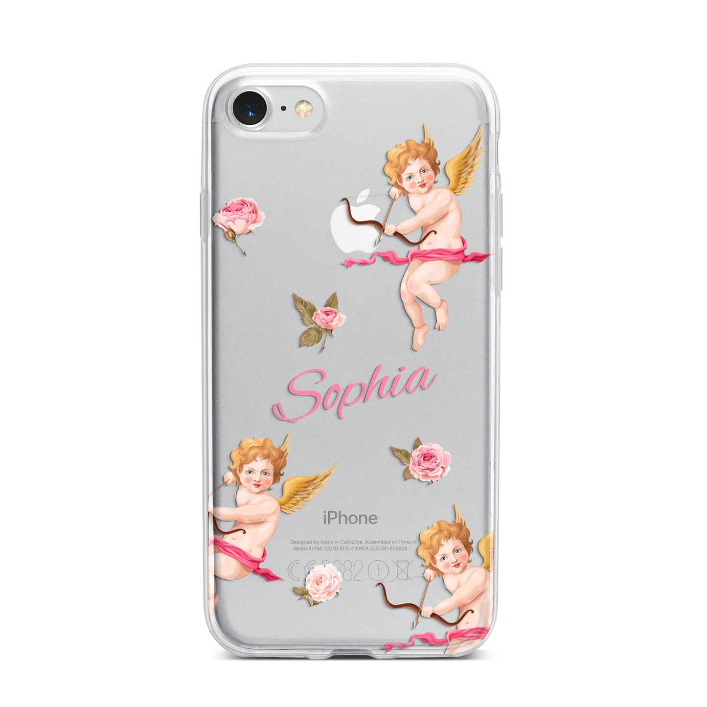 Personalised Cherub iPhone 7 Bumper Case on Silver iPhone