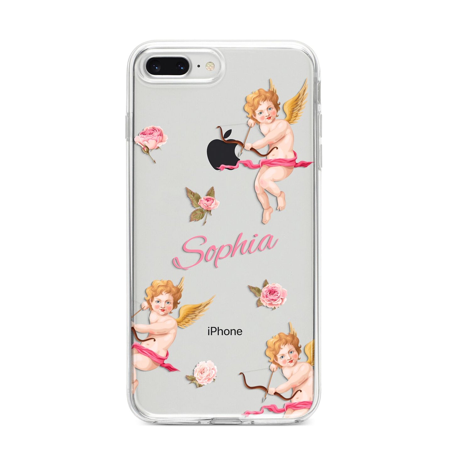 Personalised Cherub iPhone 8 Plus Bumper Case on Silver iPhone