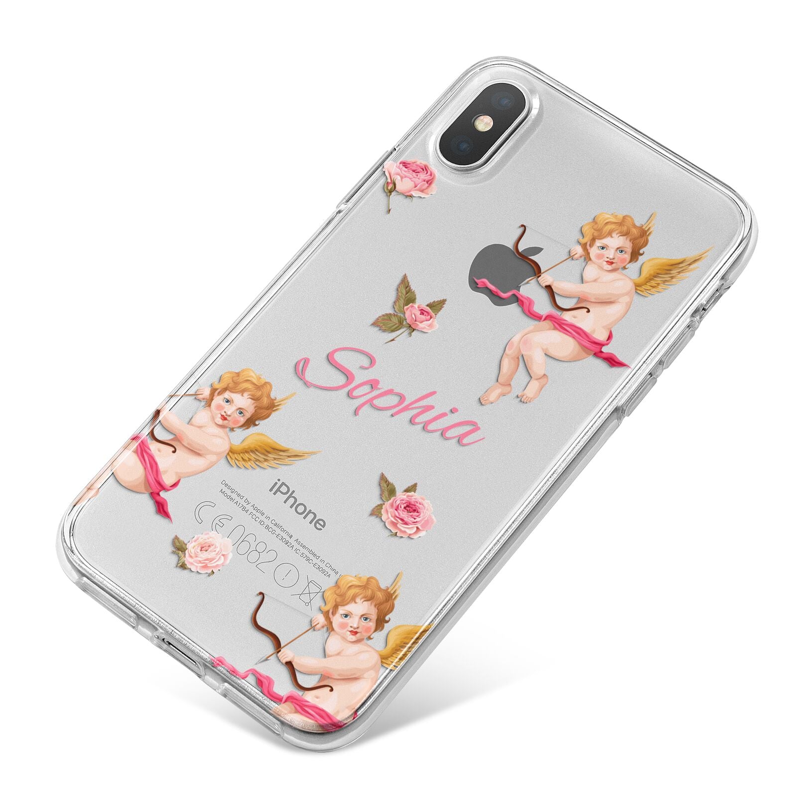 Personalised Cherub iPhone X Bumper Case on Silver iPhone