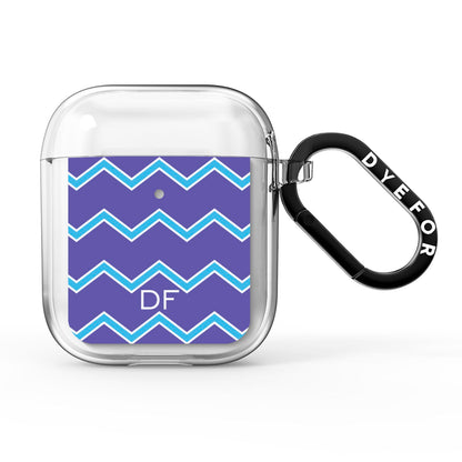 Personalised Chevron 2 Tone AirPods Clear Case