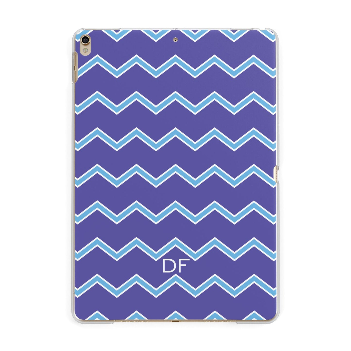 Personalised Chevron 2 Tone Apple iPad Gold Case