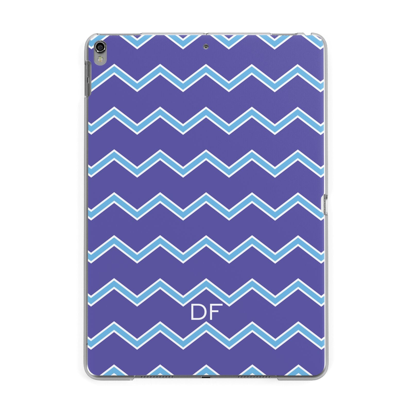 Personalised Chevron 2 Tone Apple iPad Grey Case