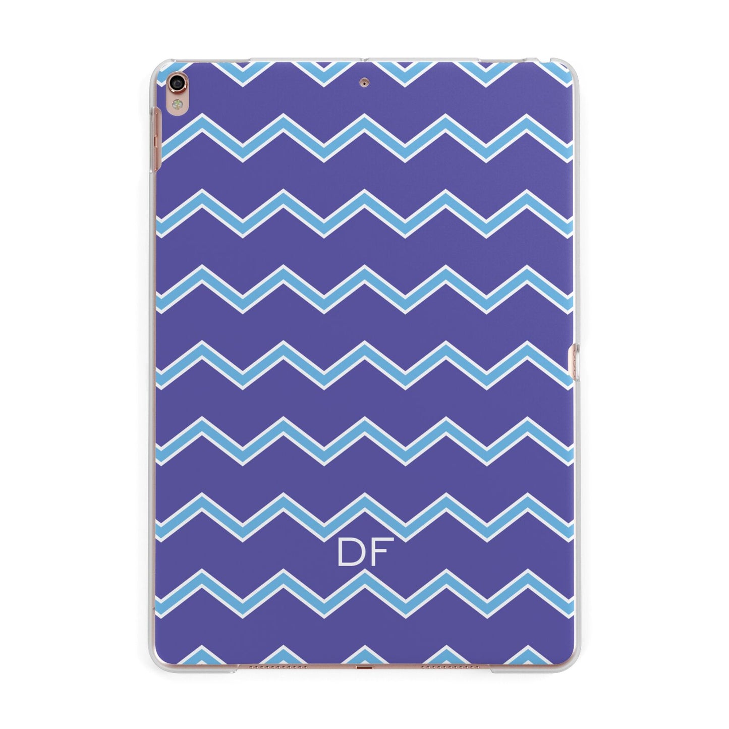 Personalised Chevron 2 Tone Apple iPad Rose Gold Case