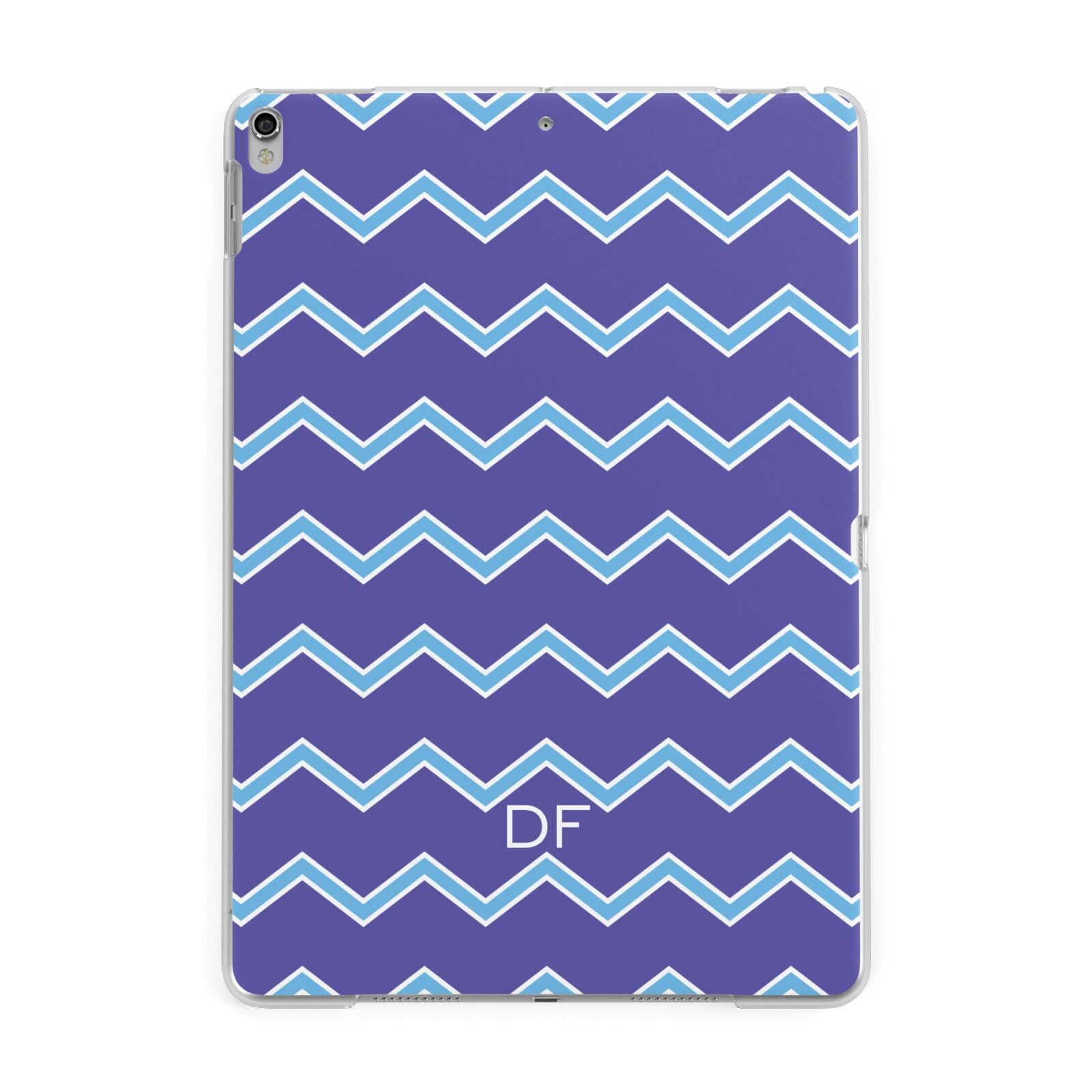 Personalised Chevron 2 Tone Apple iPad Silver Case