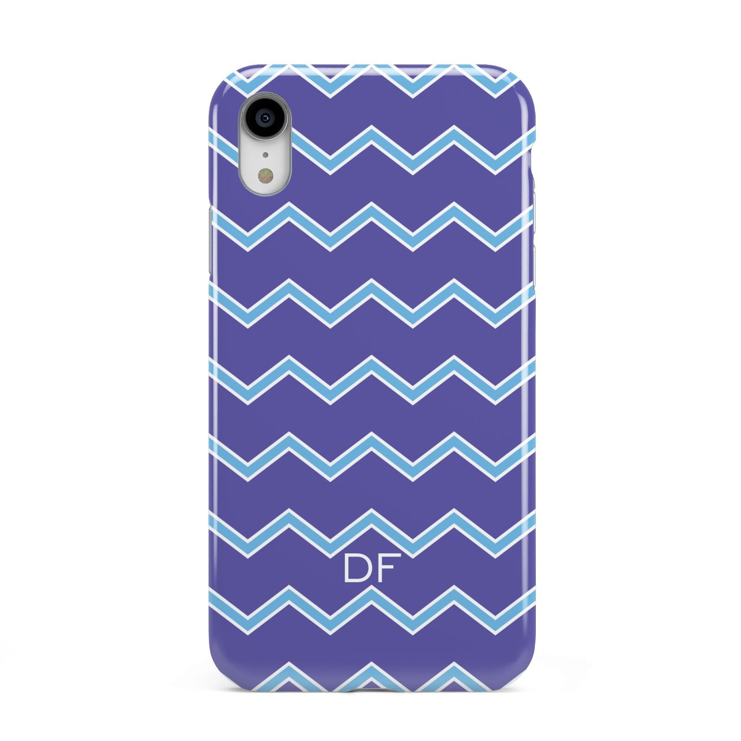 Personalised Chevron 2 Tone Apple iPhone XR White 3D Tough Case