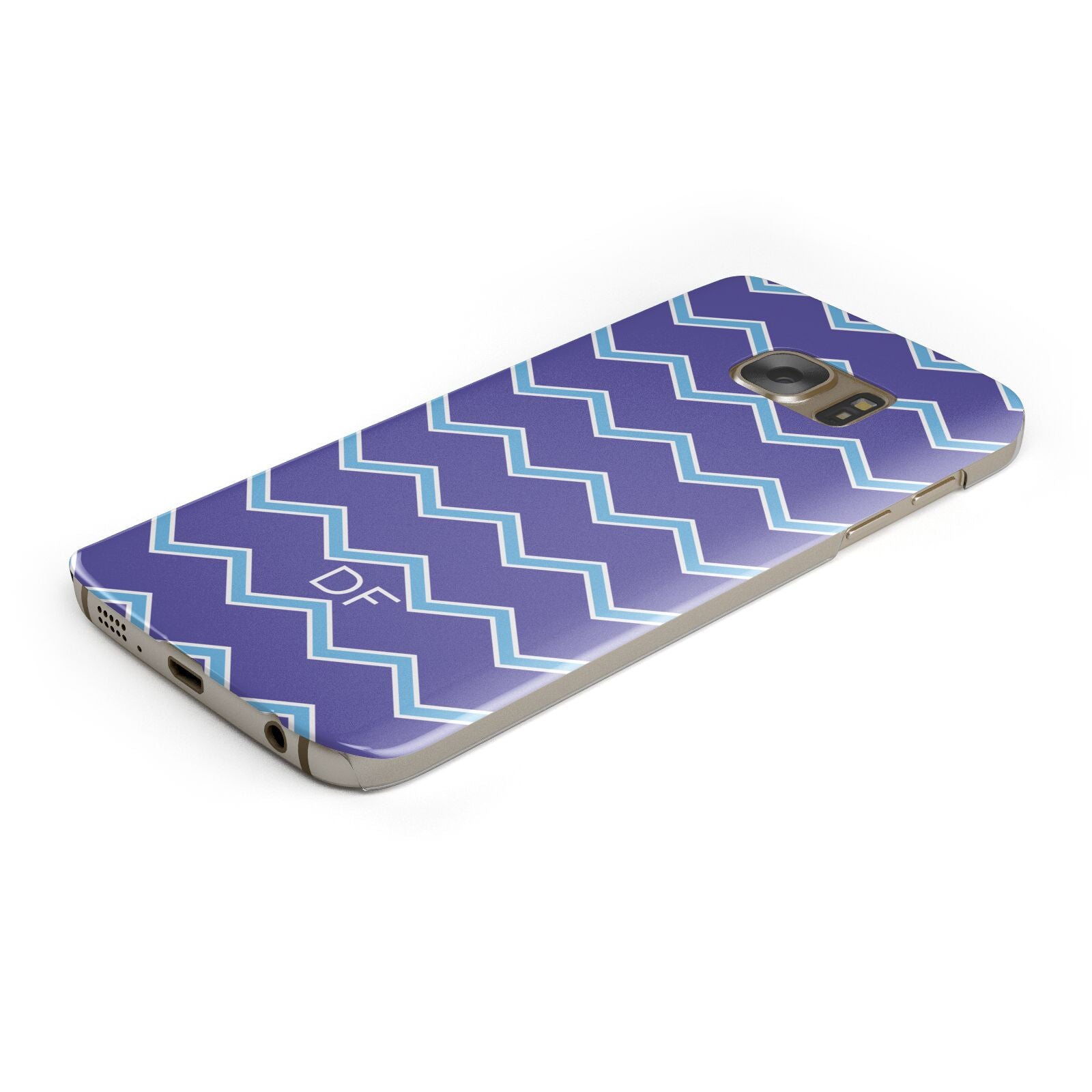 Personalised Chevron 2 Tone Protective Samsung Galaxy Case Angled Image