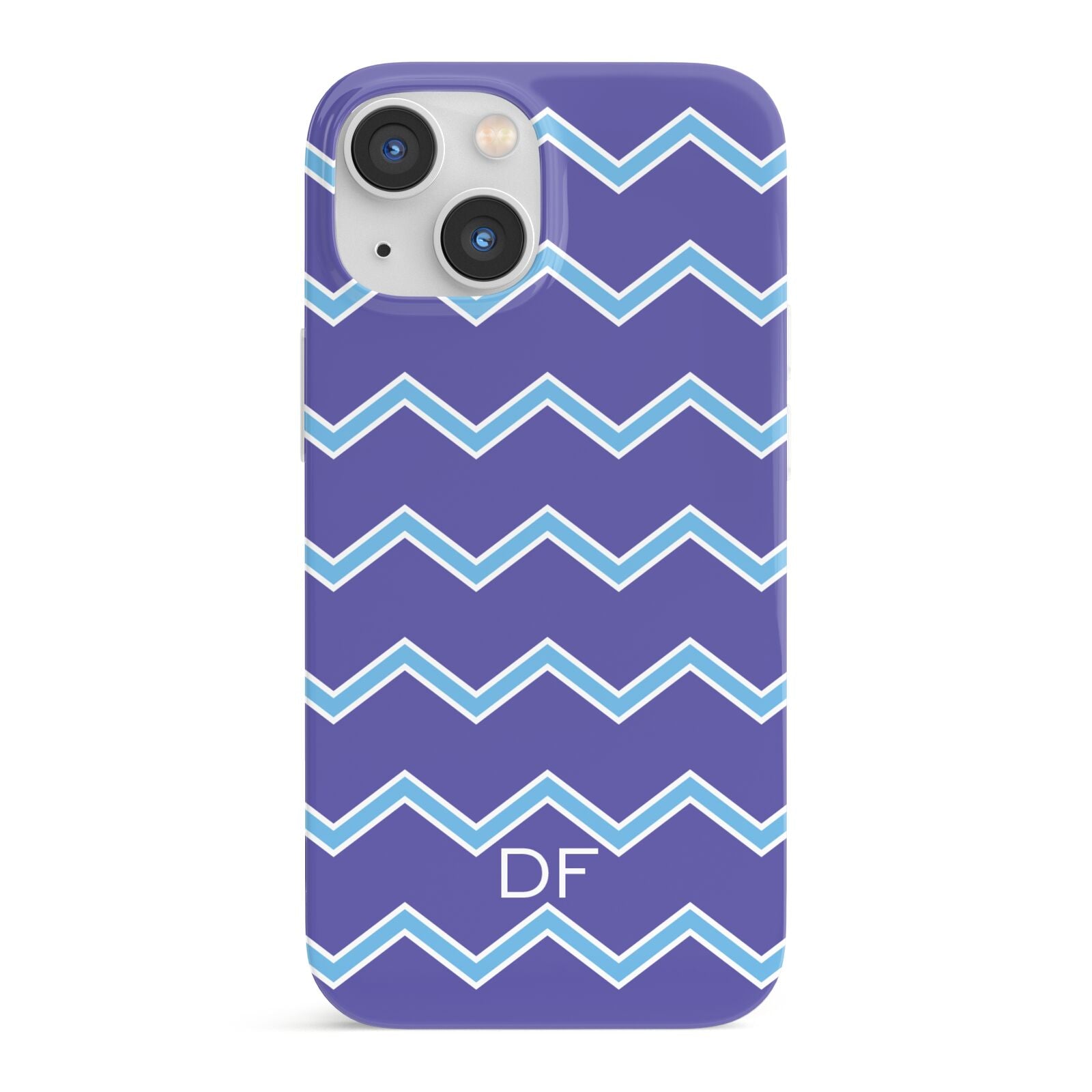 Personalised Chevron 2 Tone iPhone 13 Mini Full Wrap 3D Snap Case