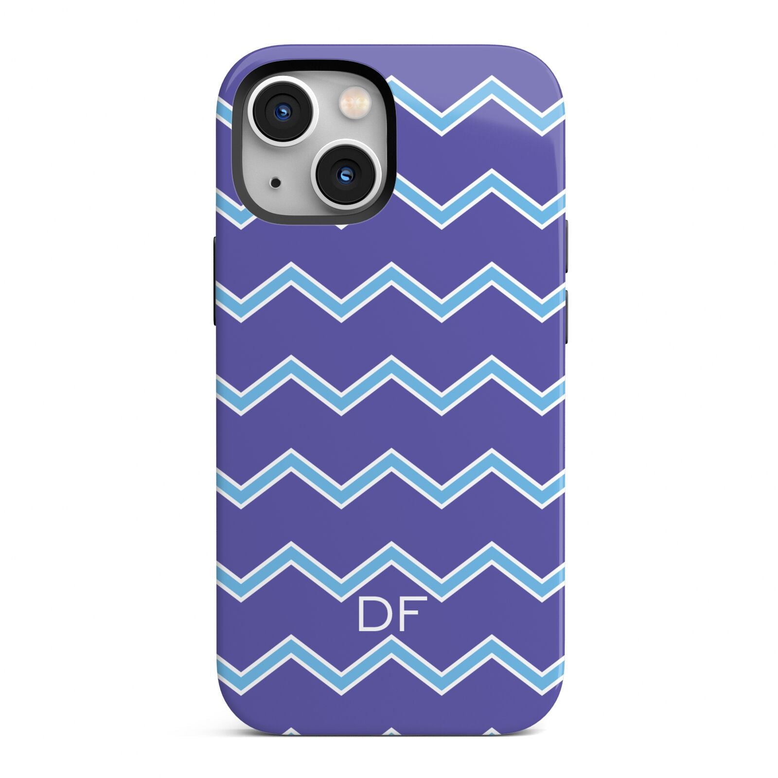 Personalised Chevron 2 Tone iPhone 13 Mini Full Wrap 3D Tough Case