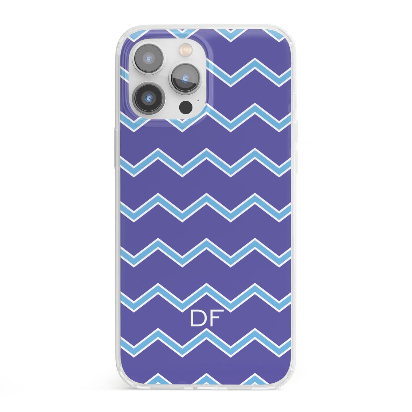 Personalised Chevron 2 Tone iPhone 13 Pro Max Clear Bumper Case