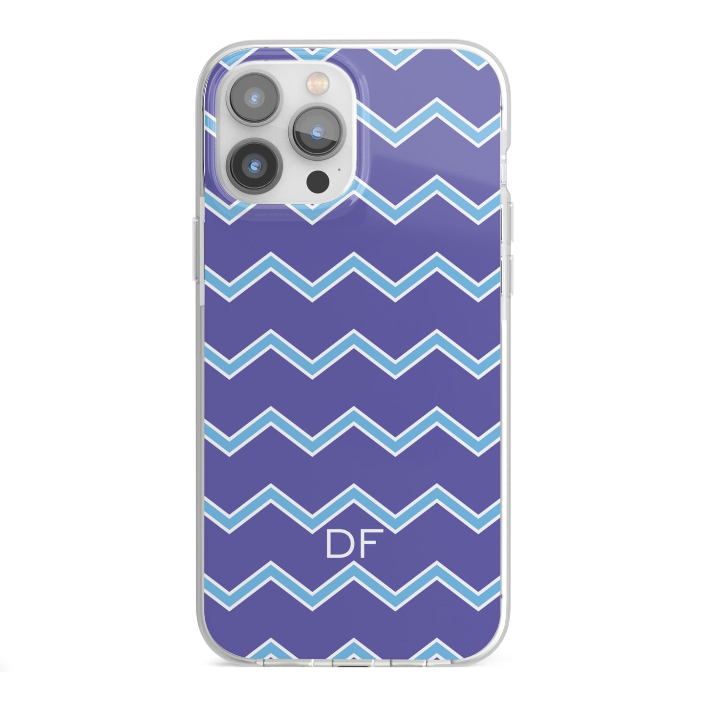 Personalised Chevron 2 Tone iPhone 13 Pro Max TPU Impact Case with White Edges