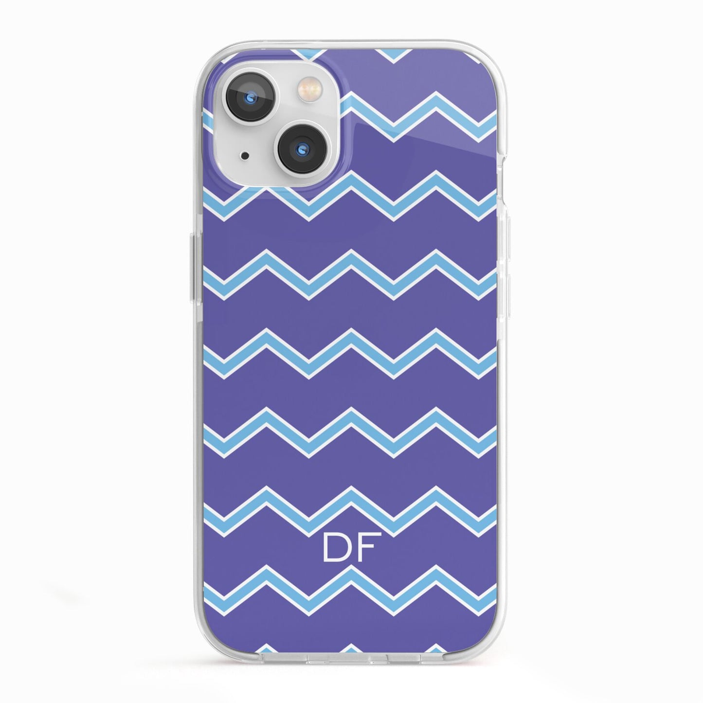 Personalised Chevron 2 Tone iPhone 13 TPU Impact Case with White Edges