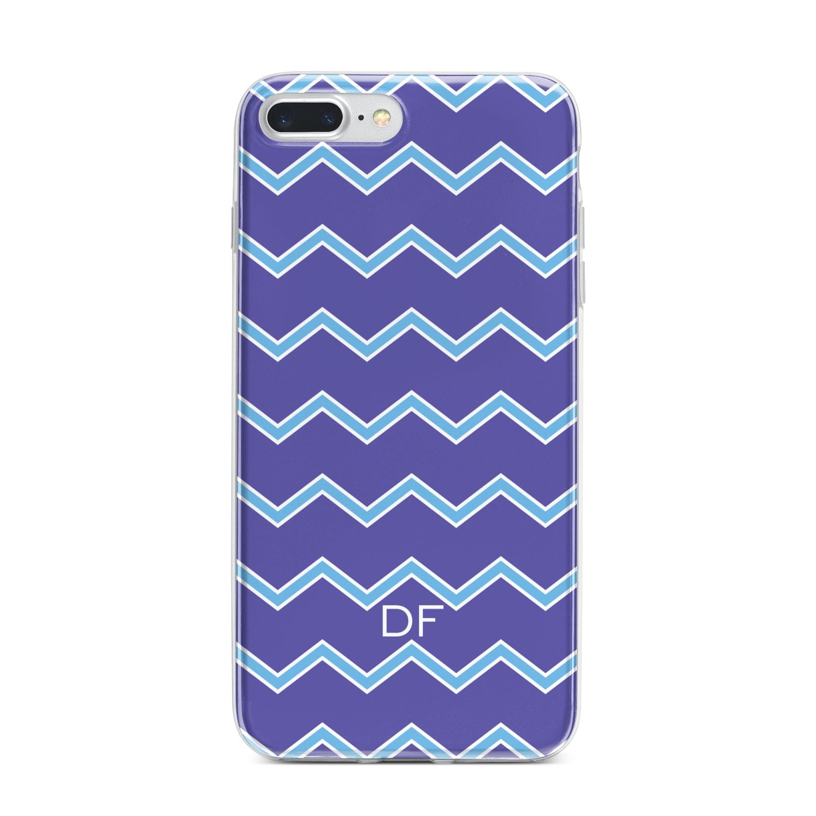 Personalised Chevron 2 Tone iPhone 7 Plus Bumper Case on Silver iPhone