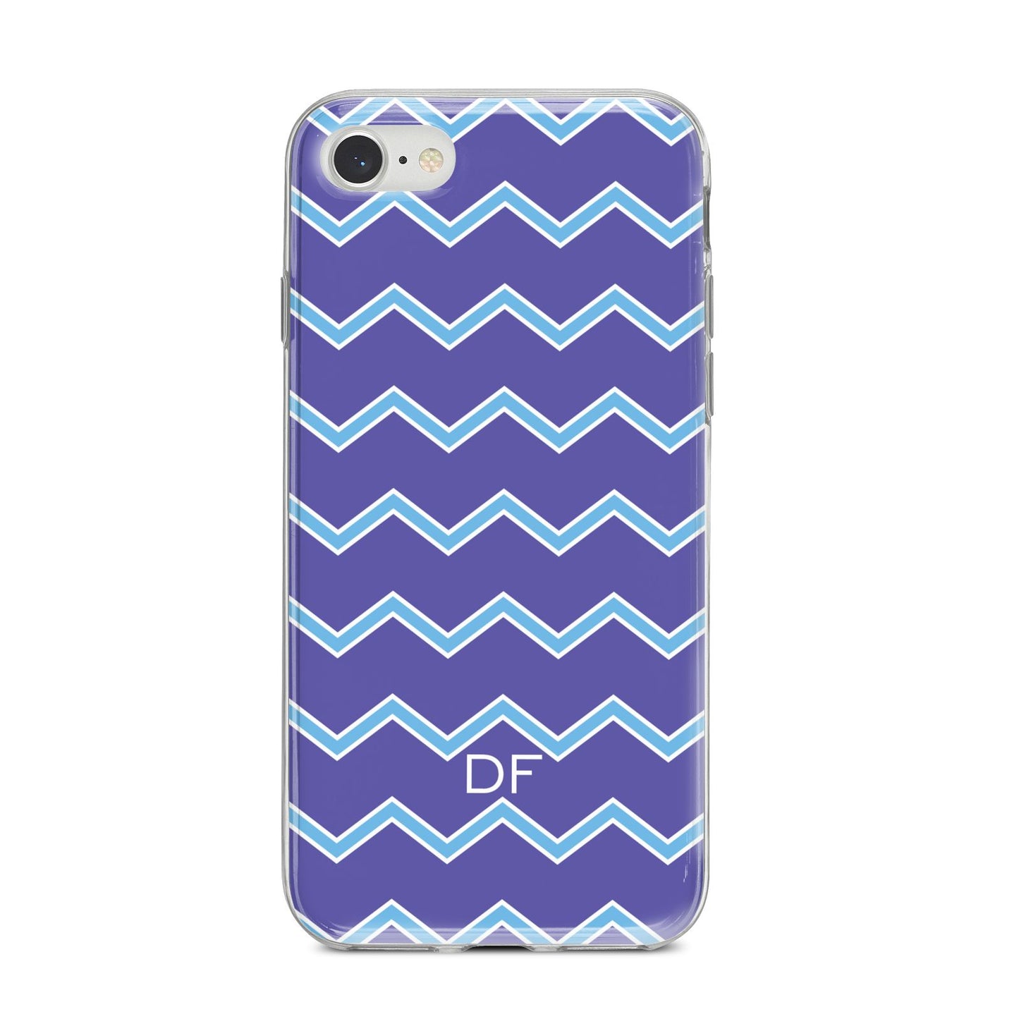 Personalised Chevron 2 Tone iPhone 8 Bumper Case on Silver iPhone