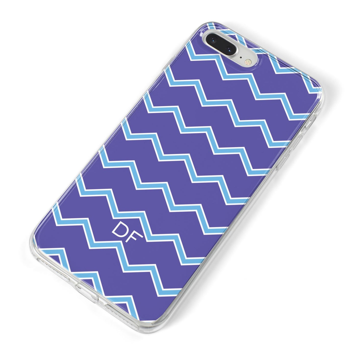 Personalised Chevron 2 Tone iPhone 8 Plus Bumper Case on Silver iPhone Alternative Image