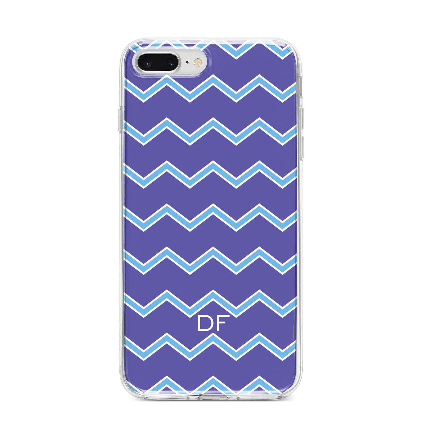 Personalised Chevron 2 Tone iPhone 8 Plus Bumper Case on Silver iPhone