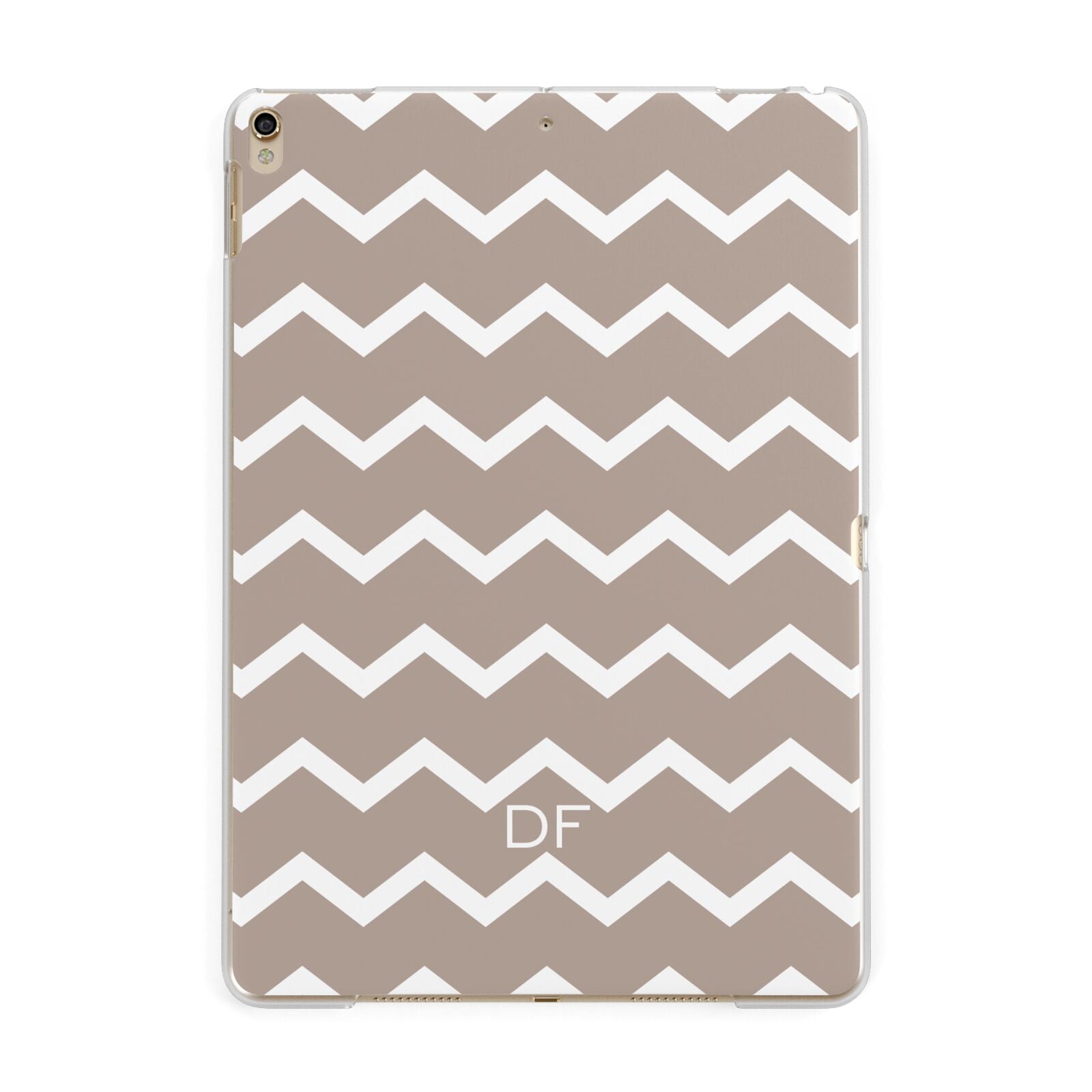 Personalised Chevron Beige Apple iPad Gold Case