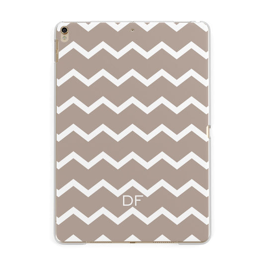 Personalised Chevron Beige Apple iPad Gold Case