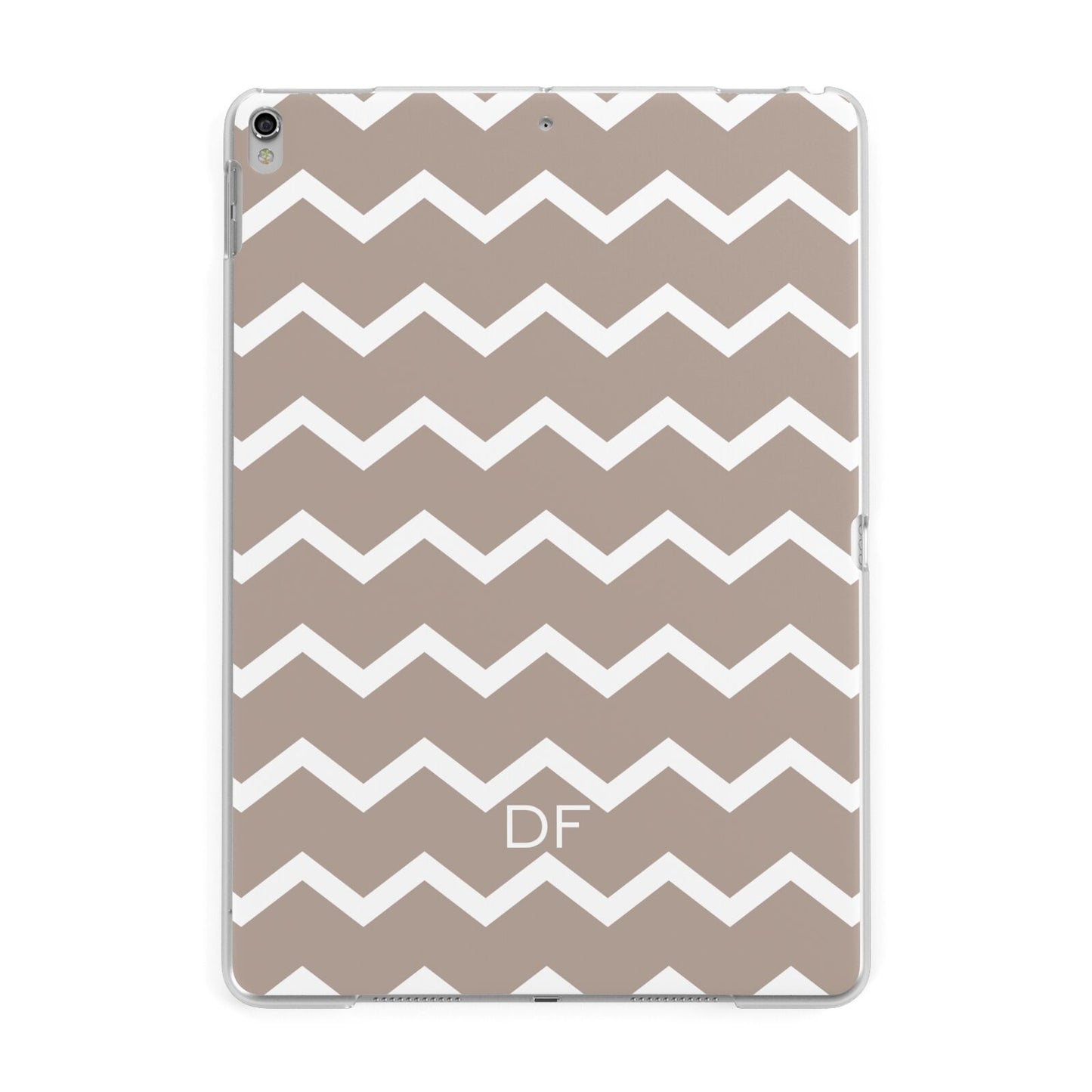 Personalised Chevron Beige Apple iPad Silver Case