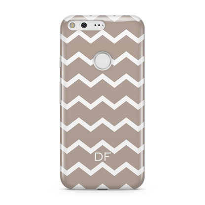 Personalised Chevron Beige Google Pixel Case