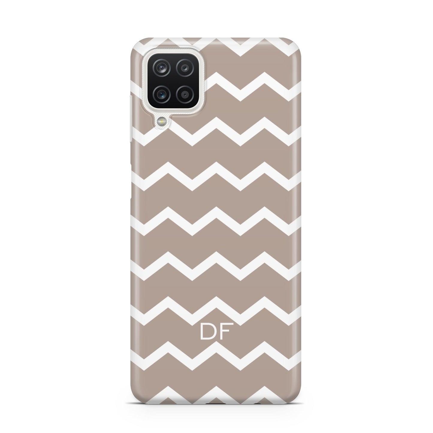 Personalised Chevron Beige Samsung A12 Case