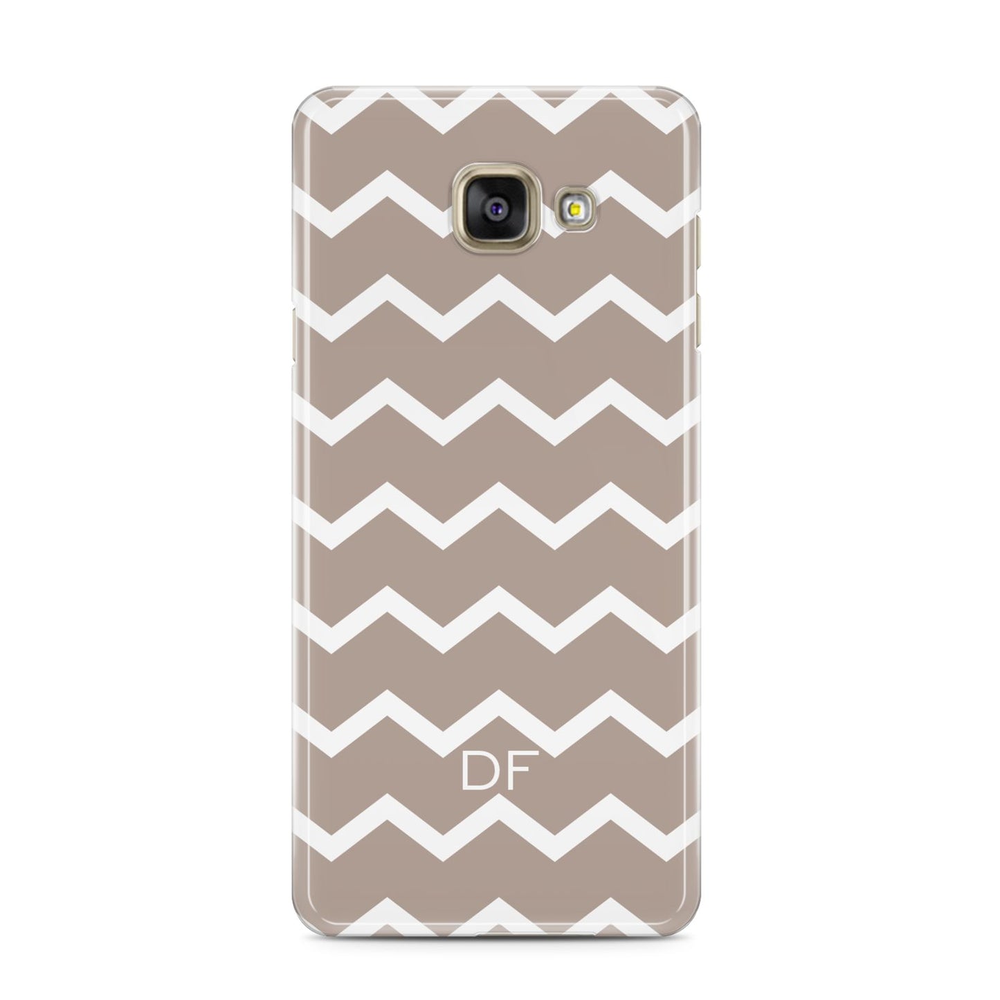 Personalised Chevron Beige Samsung Galaxy A3 2016 Case on gold phone