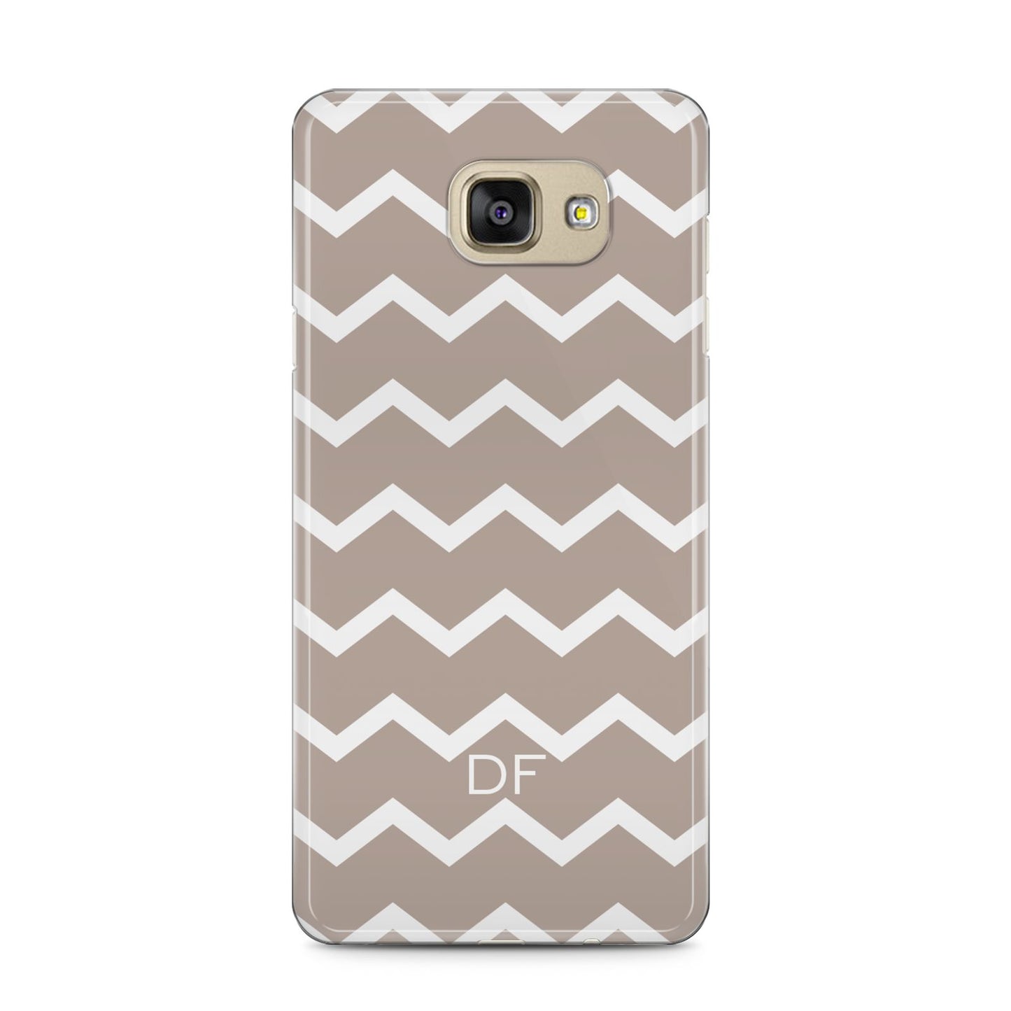 Personalised Chevron Beige Samsung Galaxy A5 2016 Case on gold phone