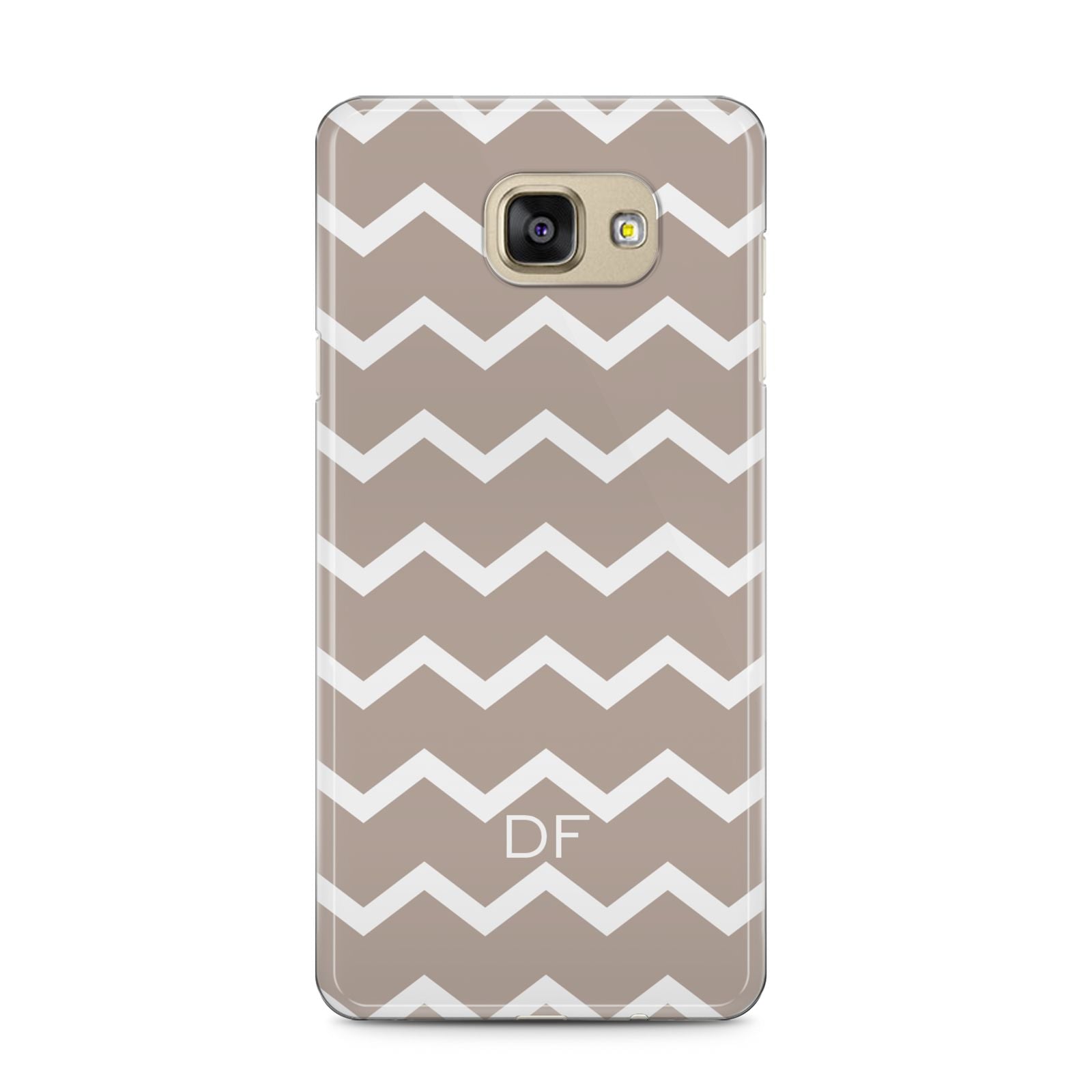 Personalised Chevron Beige Samsung Galaxy A5 2016 Case on gold phone