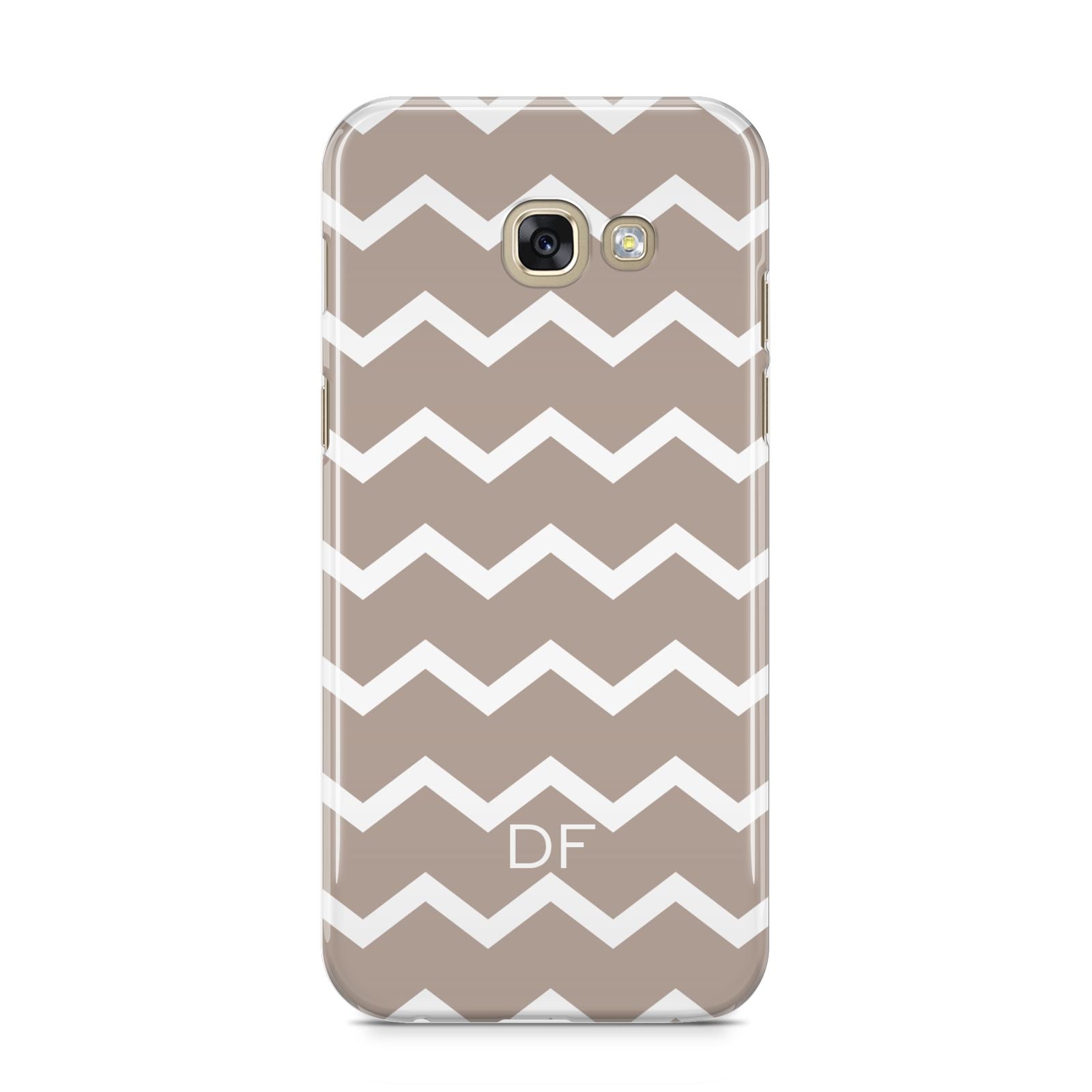 Personalised Chevron Beige Samsung Galaxy A5 2017 Case on gold phone