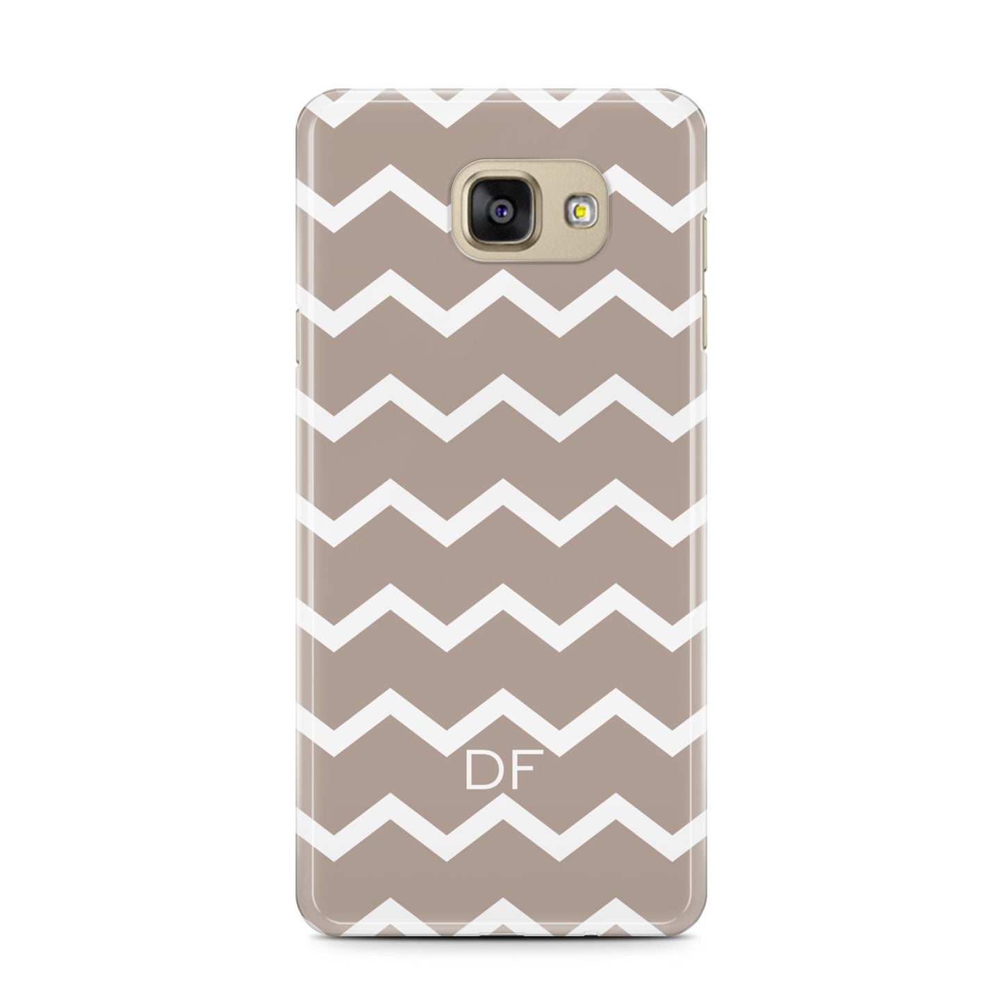 Personalised Chevron Beige Samsung Galaxy A7 2016 Case on gold phone