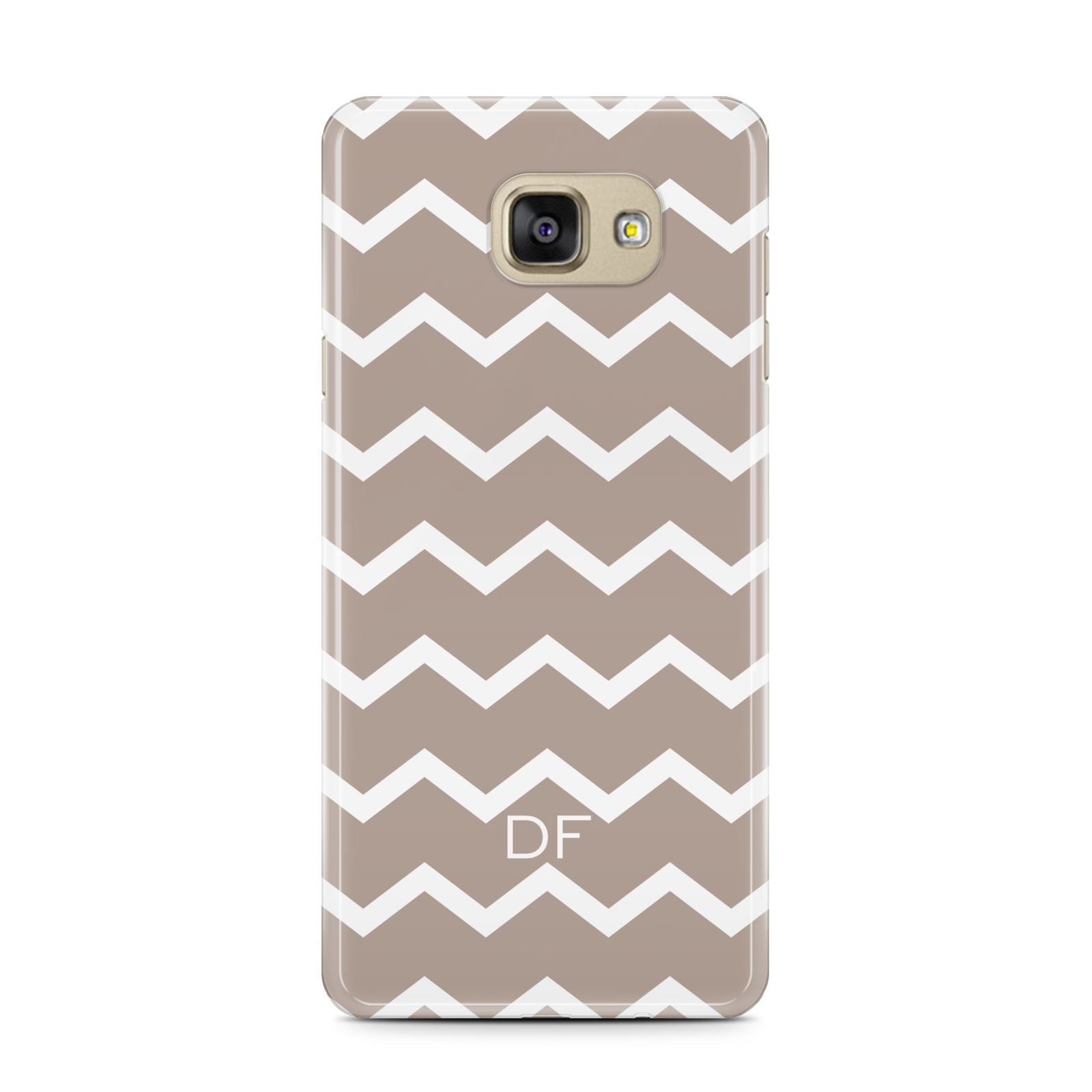 Personalised Chevron Beige Samsung Galaxy A7 2016 Case on gold phone