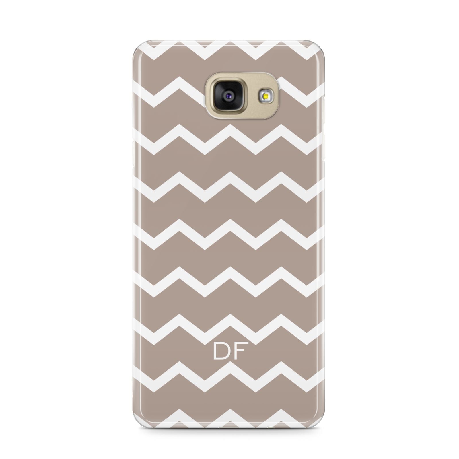 Personalised Chevron Beige Samsung Galaxy A9 2016 Case on gold phone