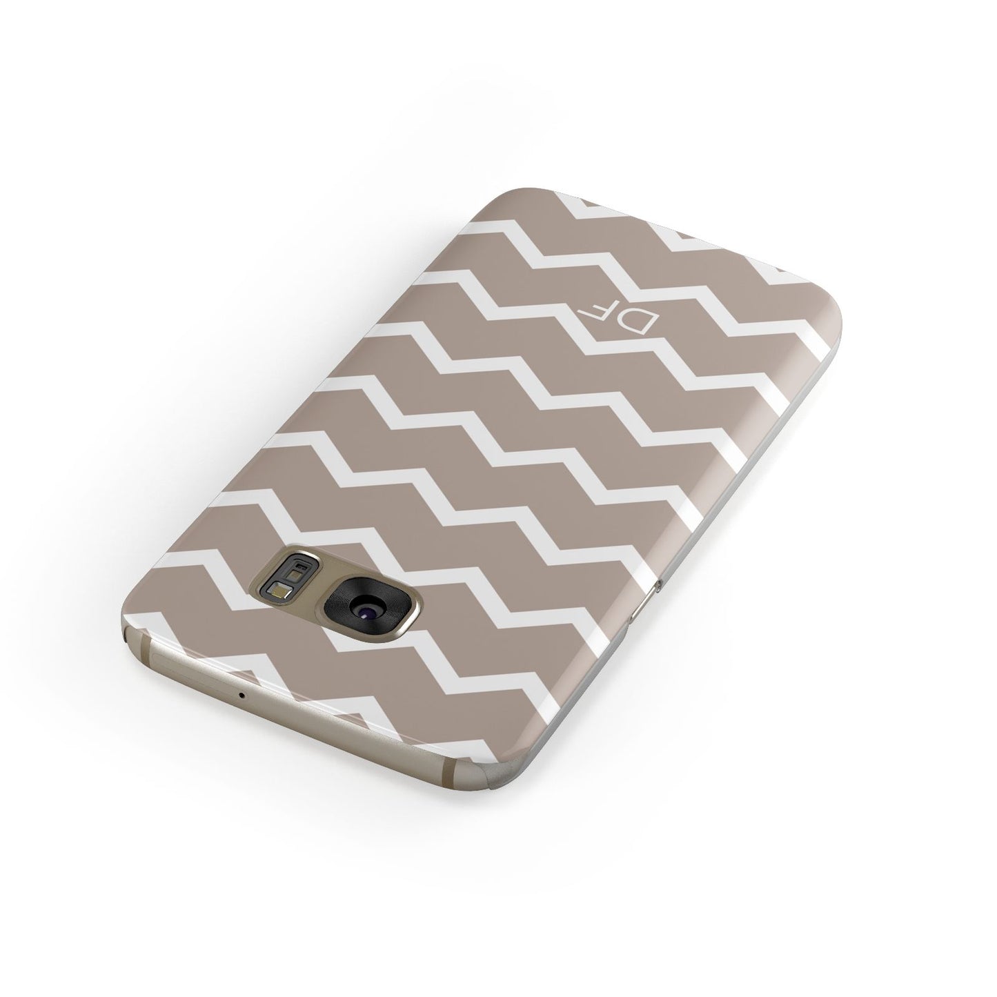 Personalised Chevron Beige Samsung Galaxy Case Front Close Up