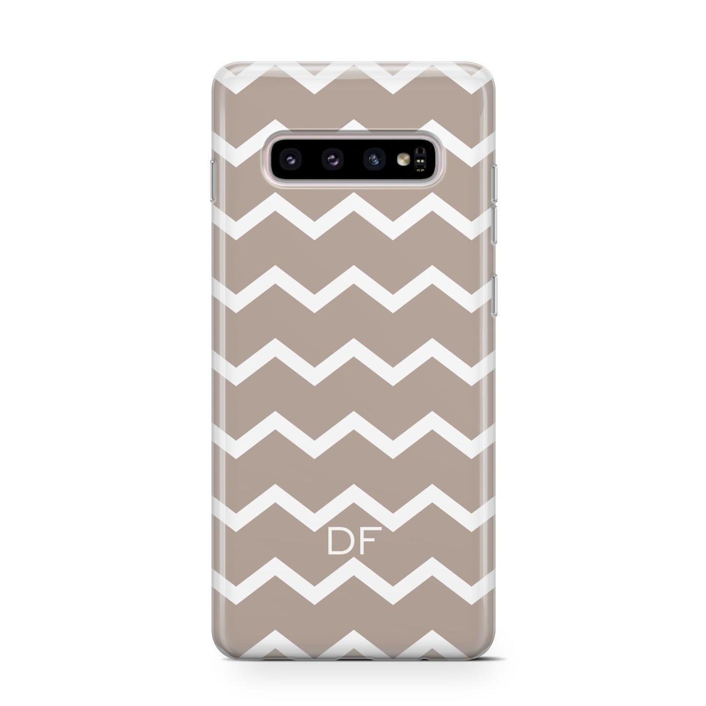 Personalised Chevron Beige Samsung Galaxy S10 Case