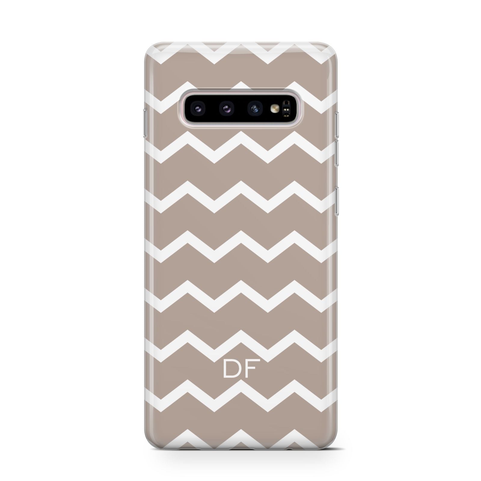 Personalised Chevron Beige Samsung Galaxy S10 Case