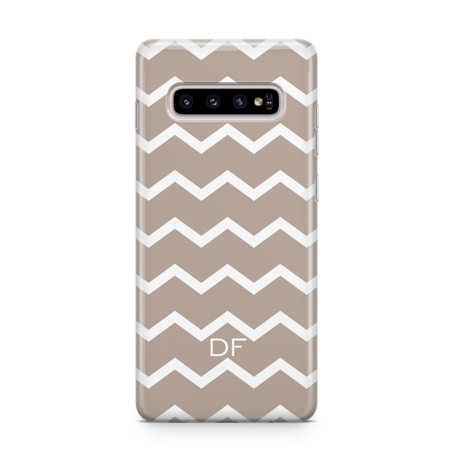 Personalised Chevron Beige Samsung Galaxy S10 Plus Case