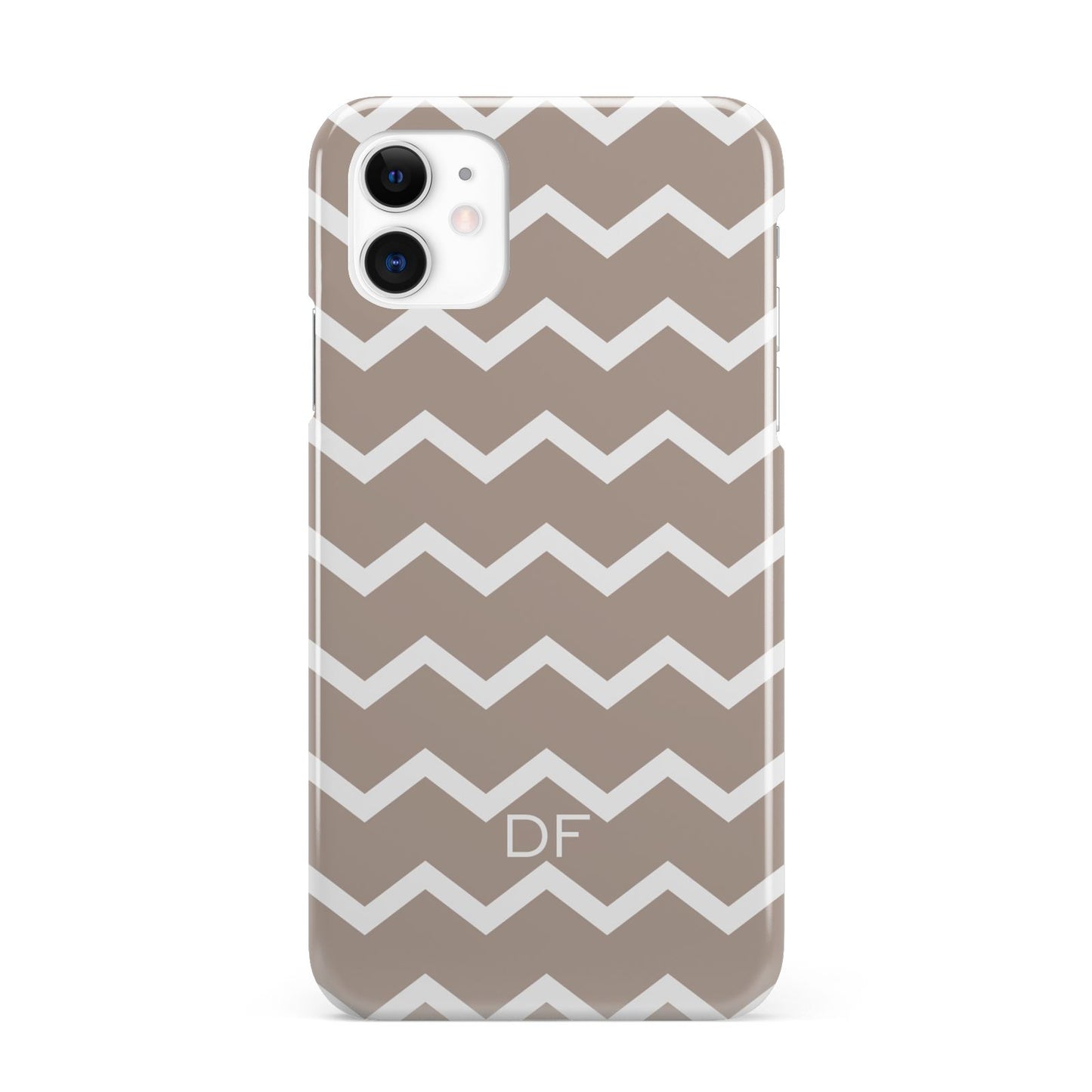 Personalised Chevron Beige iPhone 11 3D Snap Case