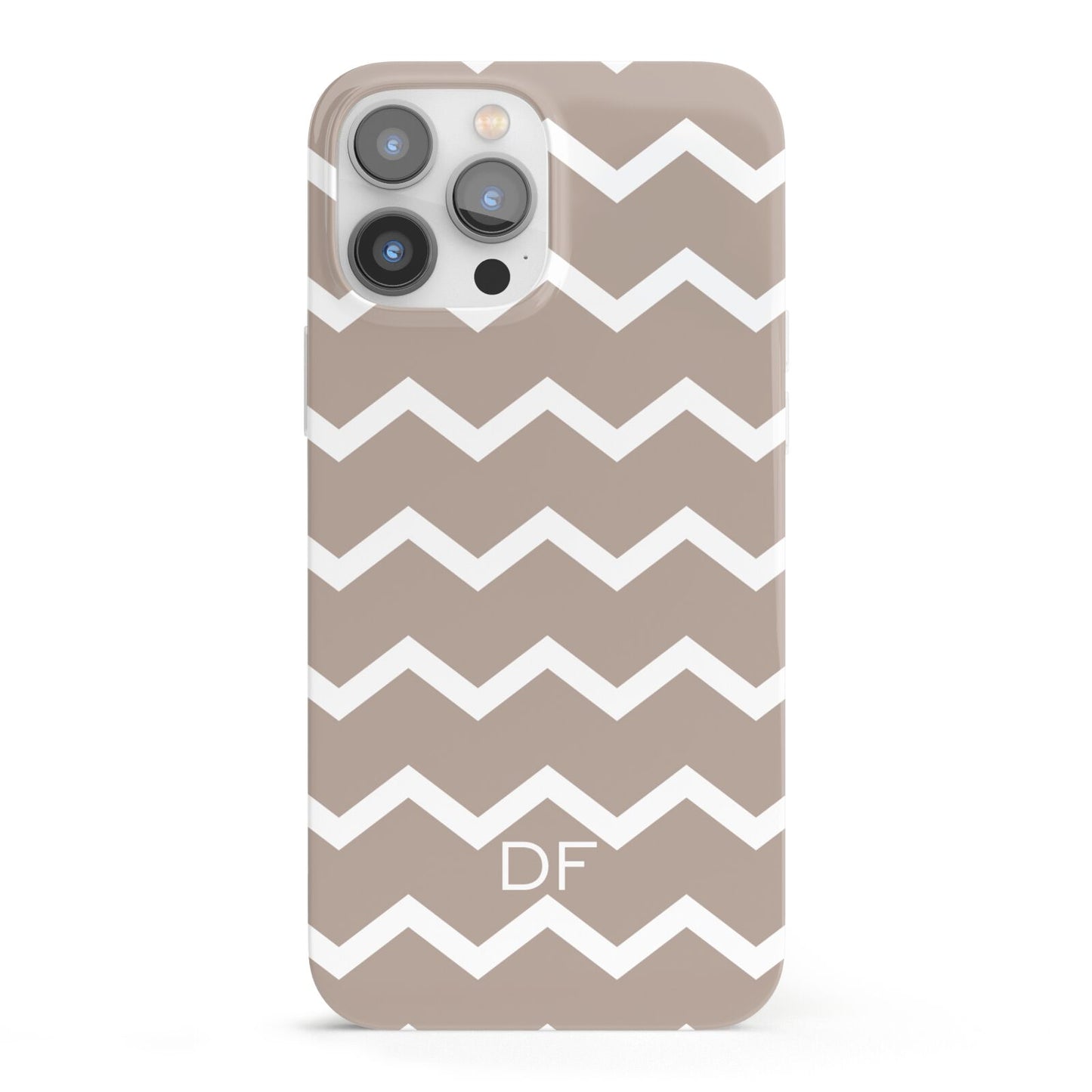 Personalised Chevron Beige iPhone 13 Pro Max Full Wrap 3D Snap Case