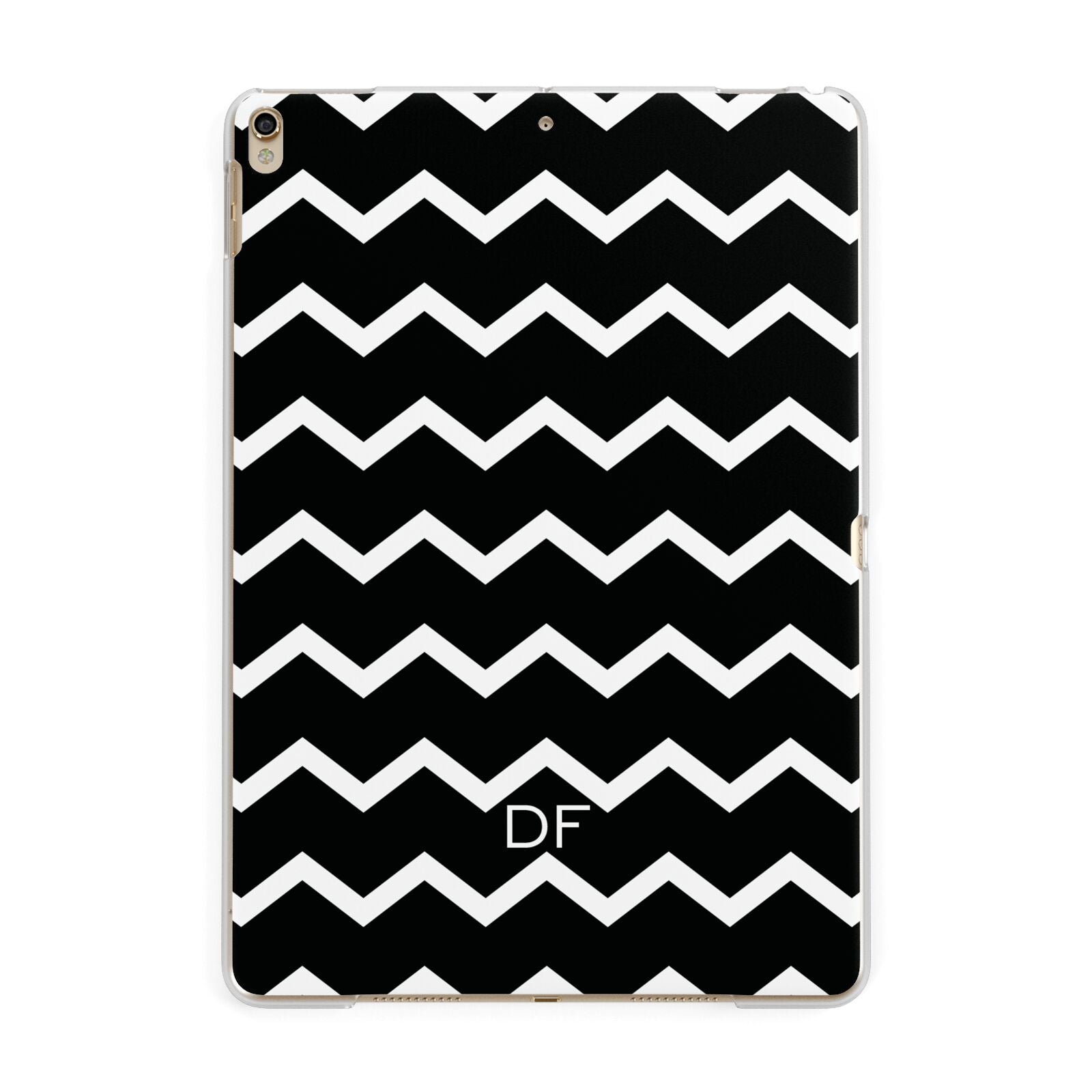 Personalised Chevron Black Apple iPad Gold Case