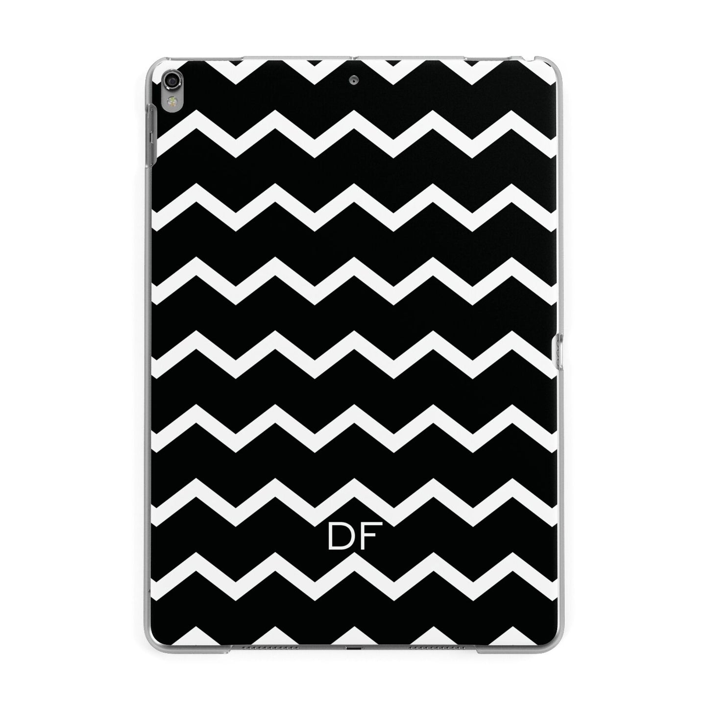 Personalised Chevron Black Apple iPad Grey Case