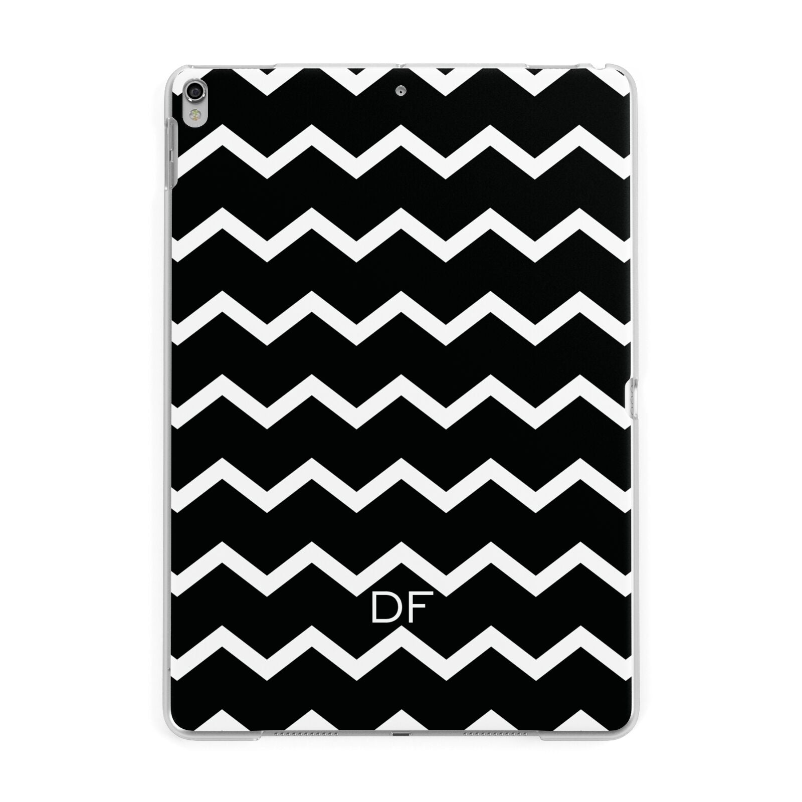 Personalised Chevron Black Apple iPad Silver Case