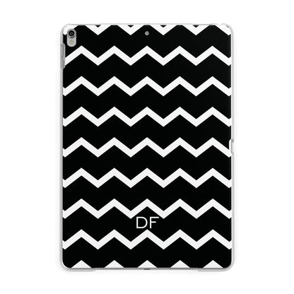 Personalised Chevron Black Apple iPad Silver Case