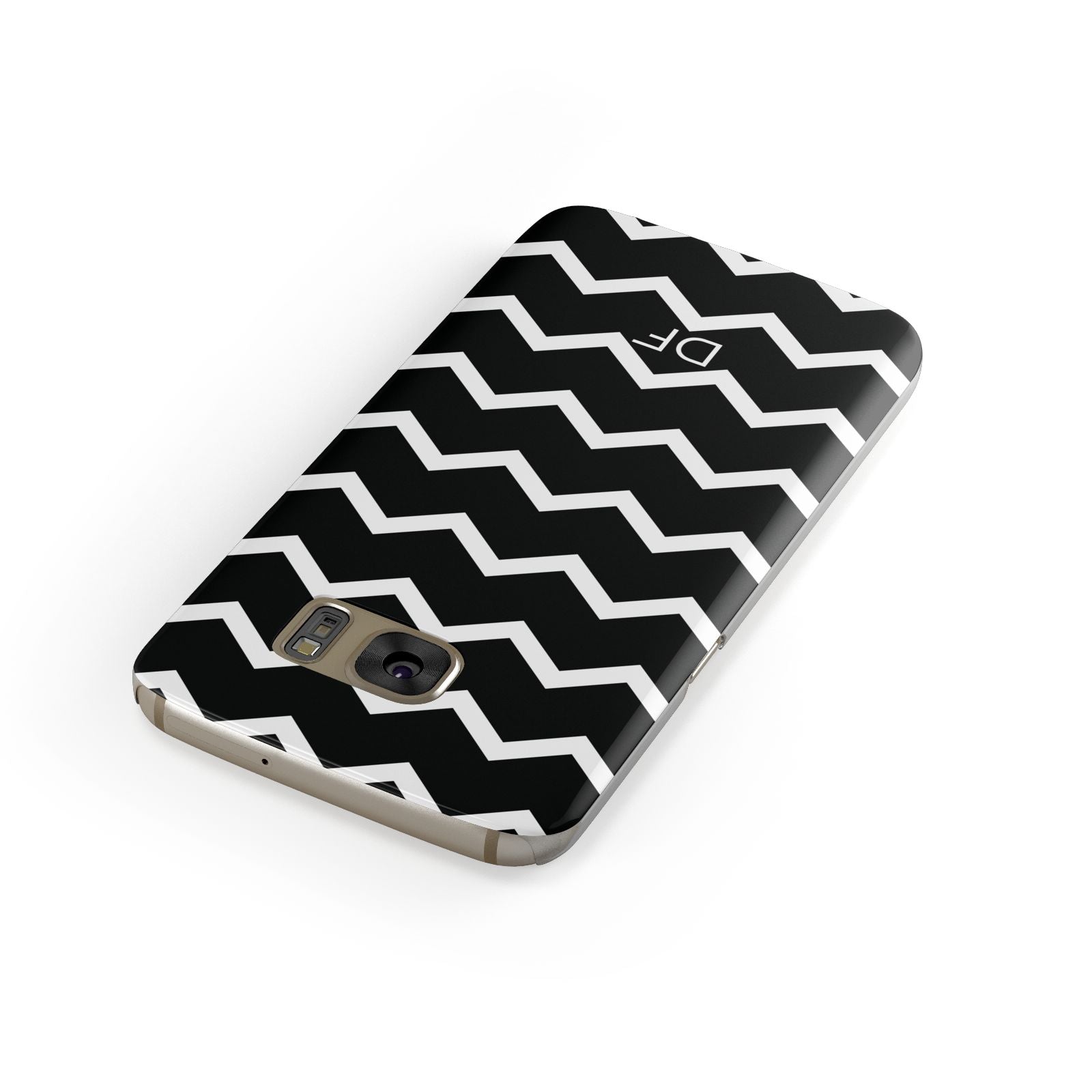 Personalised Chevron Black Samsung Galaxy Case Front Close Up